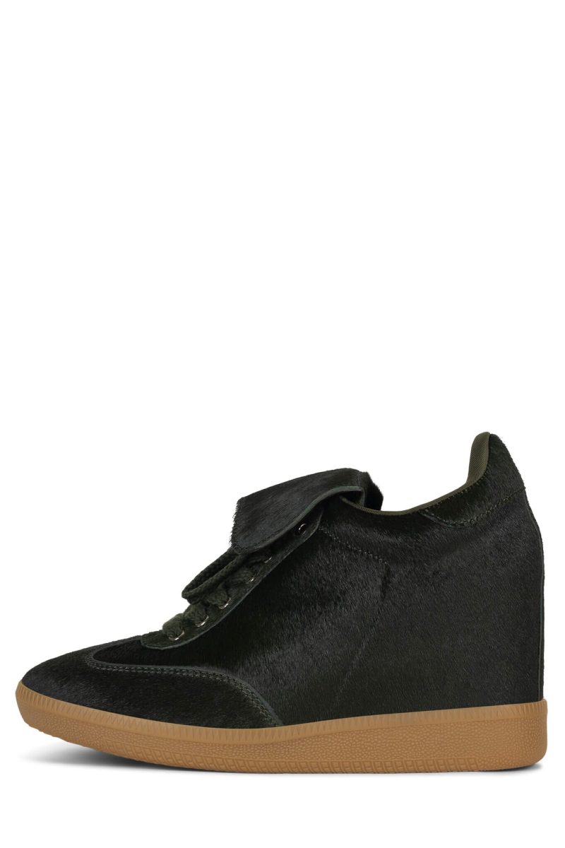 2000-L8-F Jeffrey Campbell Wedge Sneaker Dark Olive