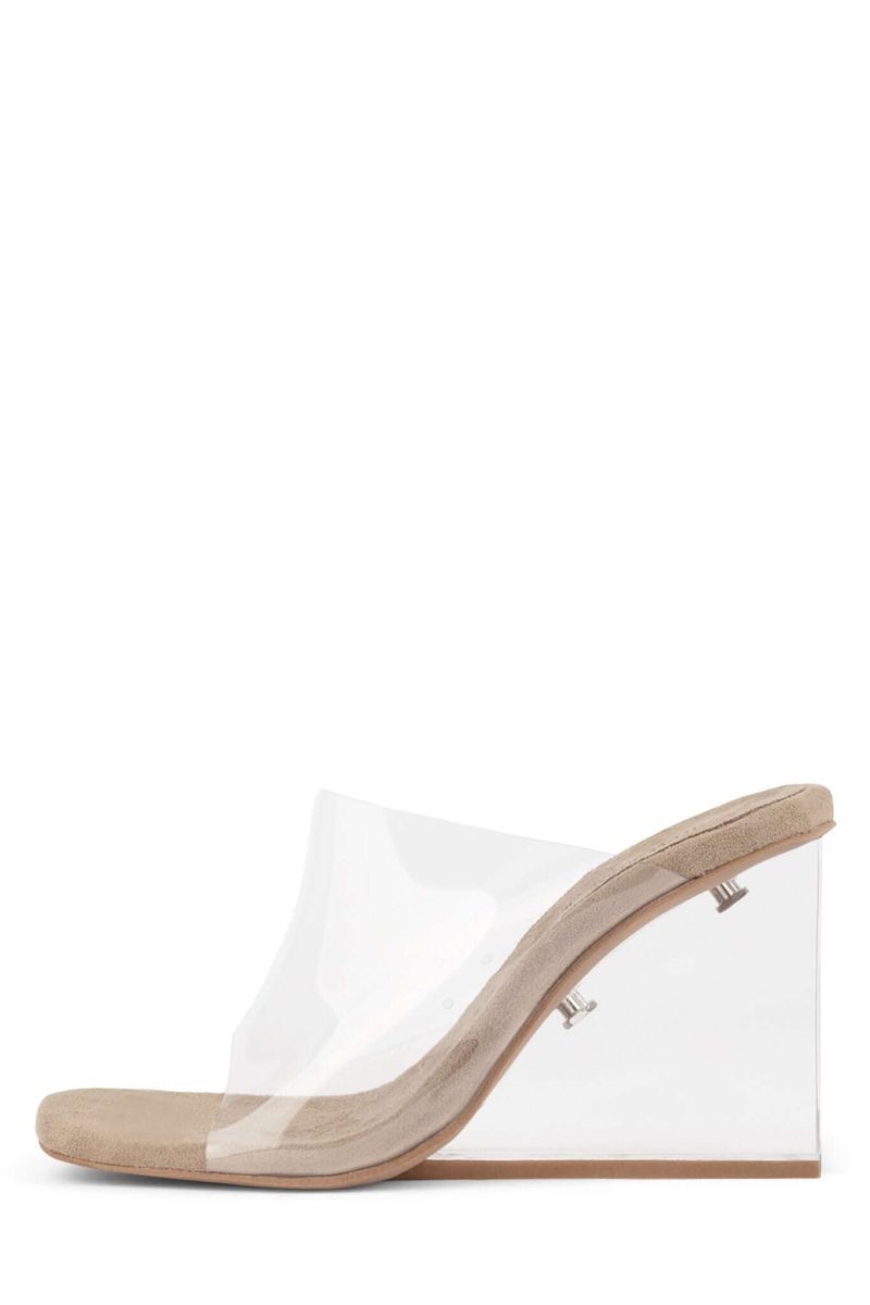 ACETATE Jeffrey Campbell Wedged Sandals Clear