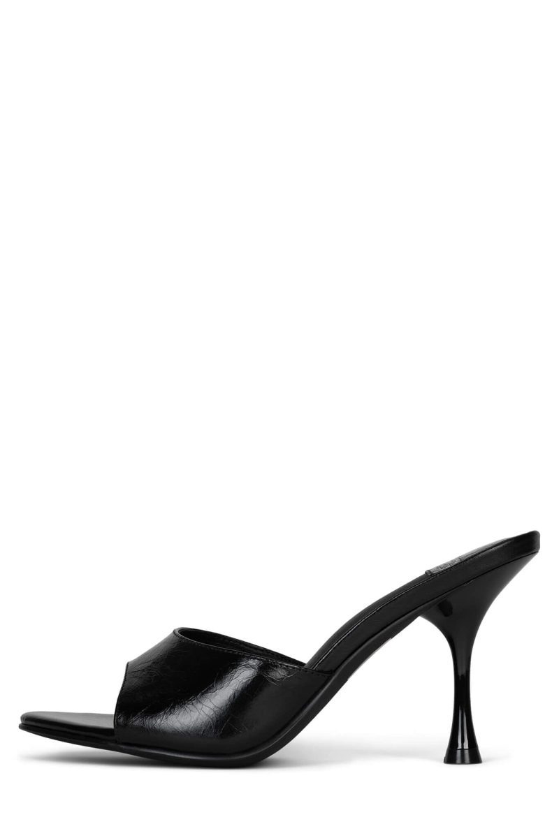 AGENT Jeffrey Campbell Heeled Sandal Black Crinkle