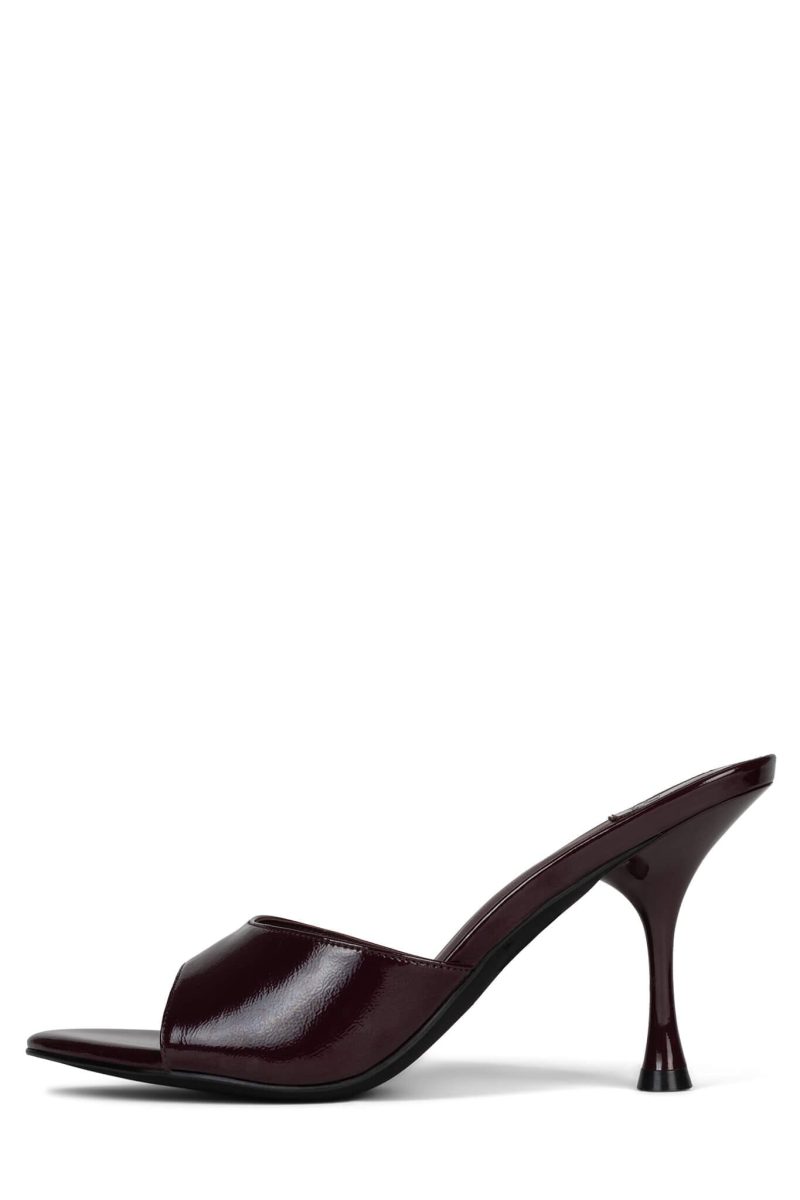 AGENT Jeffrey Campbell Heeled Sandal Wine Crinkle Patent