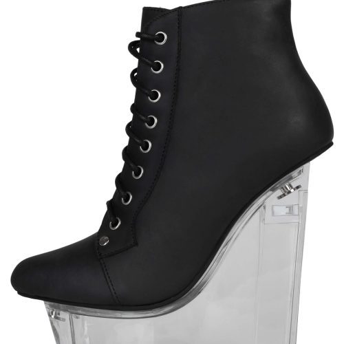 BALFOUR Jeffrey Campbell Platform Wedge Black Washed Clear