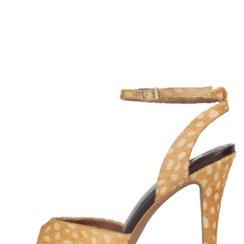 BAR-HOP-F Jeffrey Campbell Heeled Sandals Tan Cream Dot