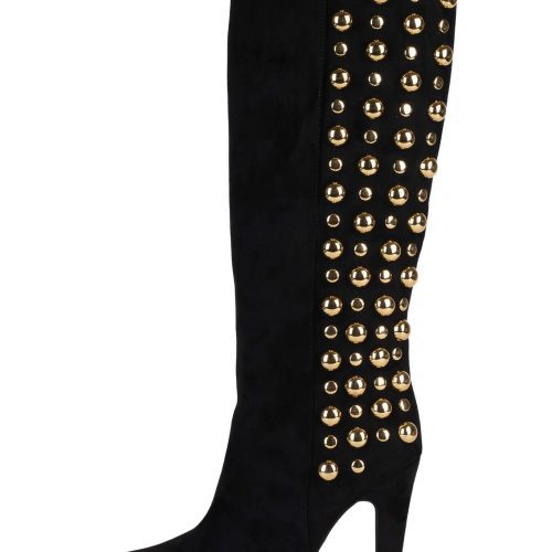 BIG-STUD ST Black Suede Gold 6