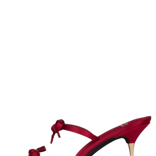 BOW-BOW Heeled Sandal YYH Red Satin Gold 6