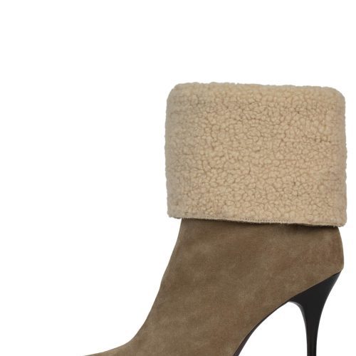 BURR Heeled Boot YYH Camel Suede Combo 6