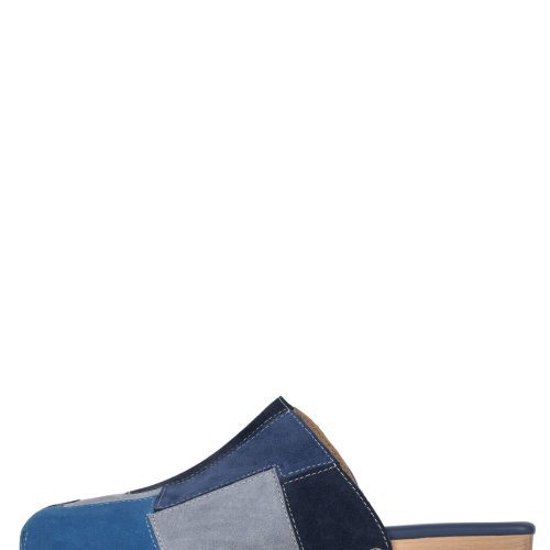 CALCEUS Jeffrey Campbell Clog Mule Blue Suede Combo