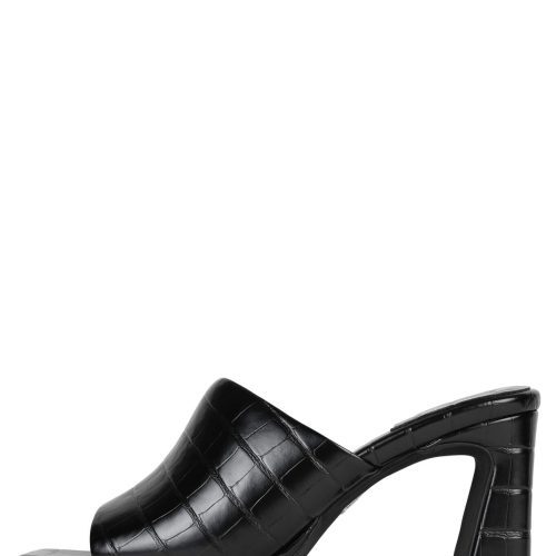 CAVIAR Platform Sandal RB Black Croco 6