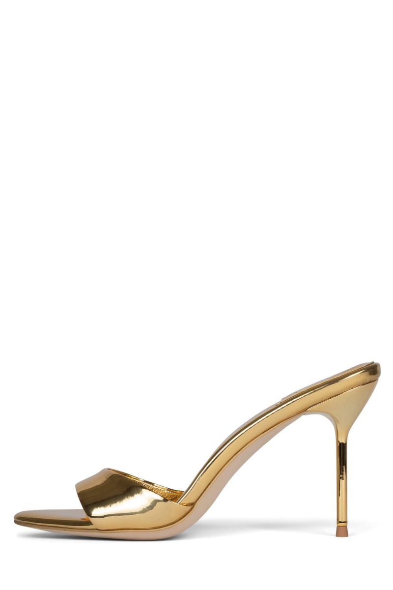 CE-SOIRE Jeffrey Campbell Stiletto Sandal Gold Mirror