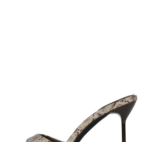 CE-SOIRE Jeffrey Campbell Stiletto Sandal Beige Brown Snake