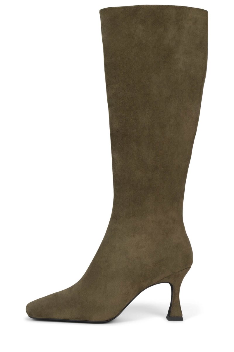 CHECK-MATE Knee-High Boot YYH Olive Suede 6