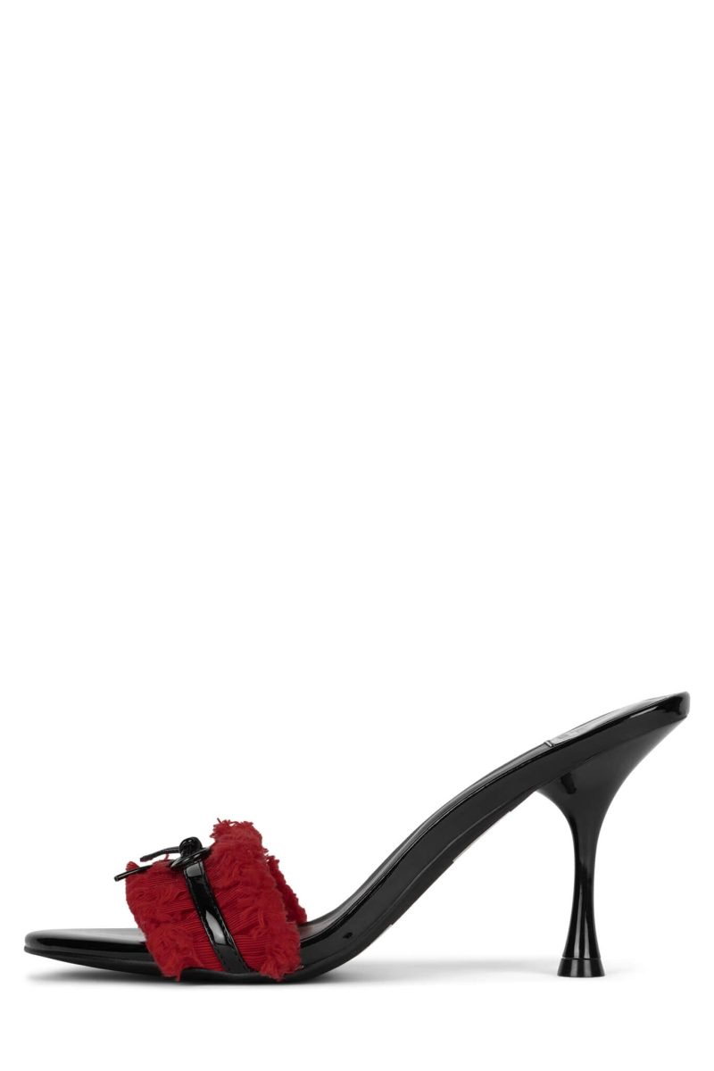 CINNAMON Jeffey Campbell Stiletto Sandal Black Patent Red