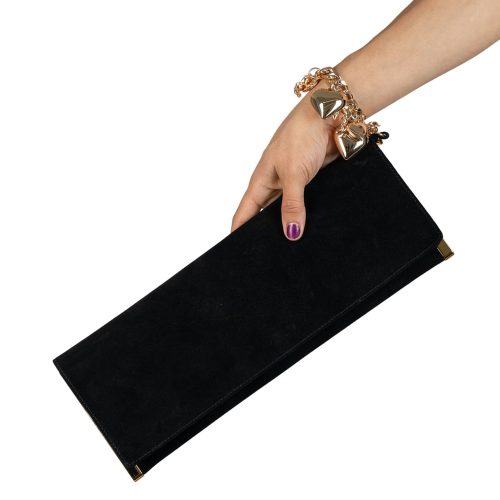 clutch chm clutch yyh black suede gold one size 490410