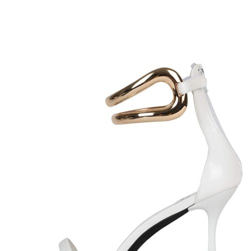 CUFF-IT Heeled Sandal YYH White Patent Gold 6