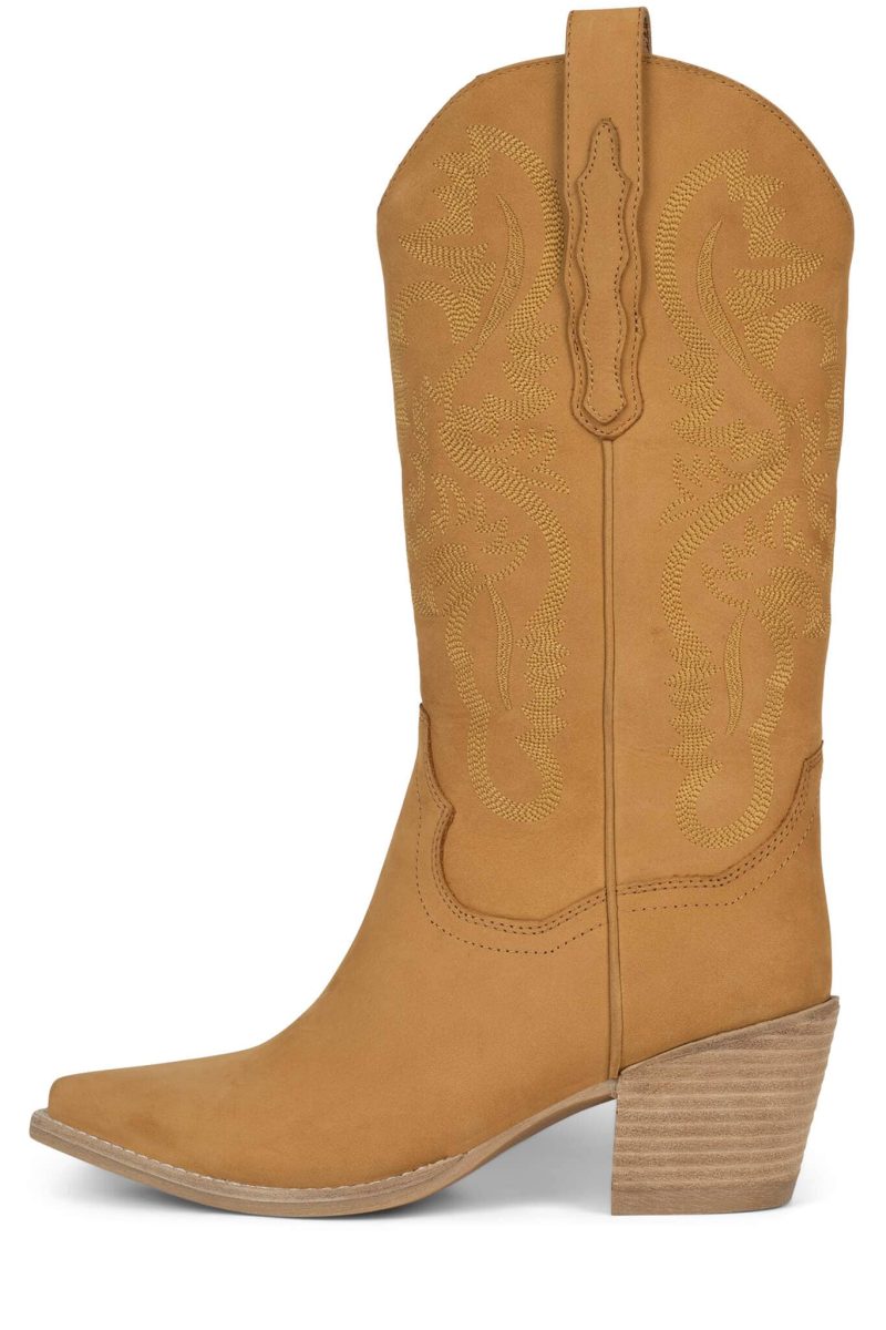 DAGGET Jeffrey Campbell Heeled Boot Tan Nubuck