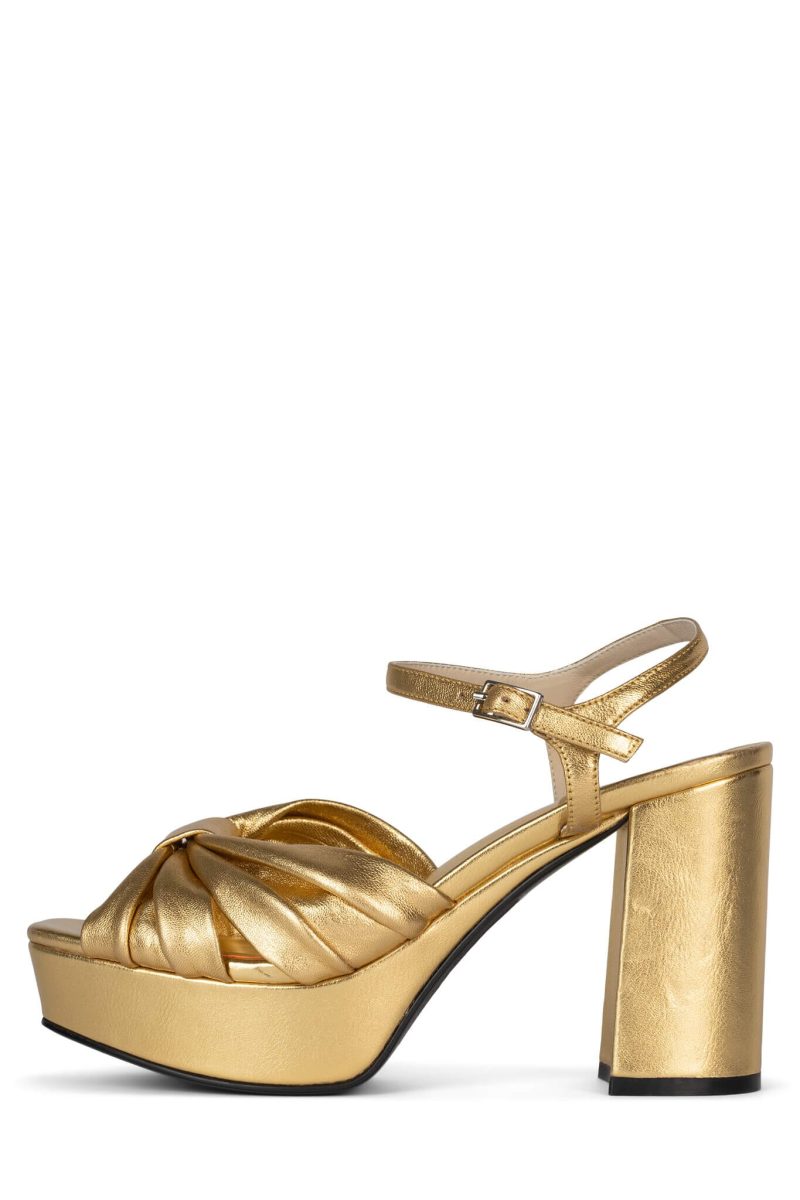 DALIDA Jeffrey Campbell Platform Sandals Gold