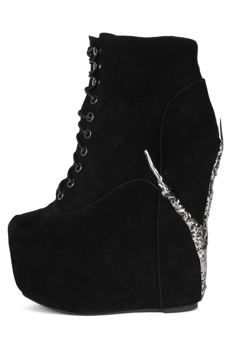 DAMSEL-CLW HN Black Suede Pewter 5