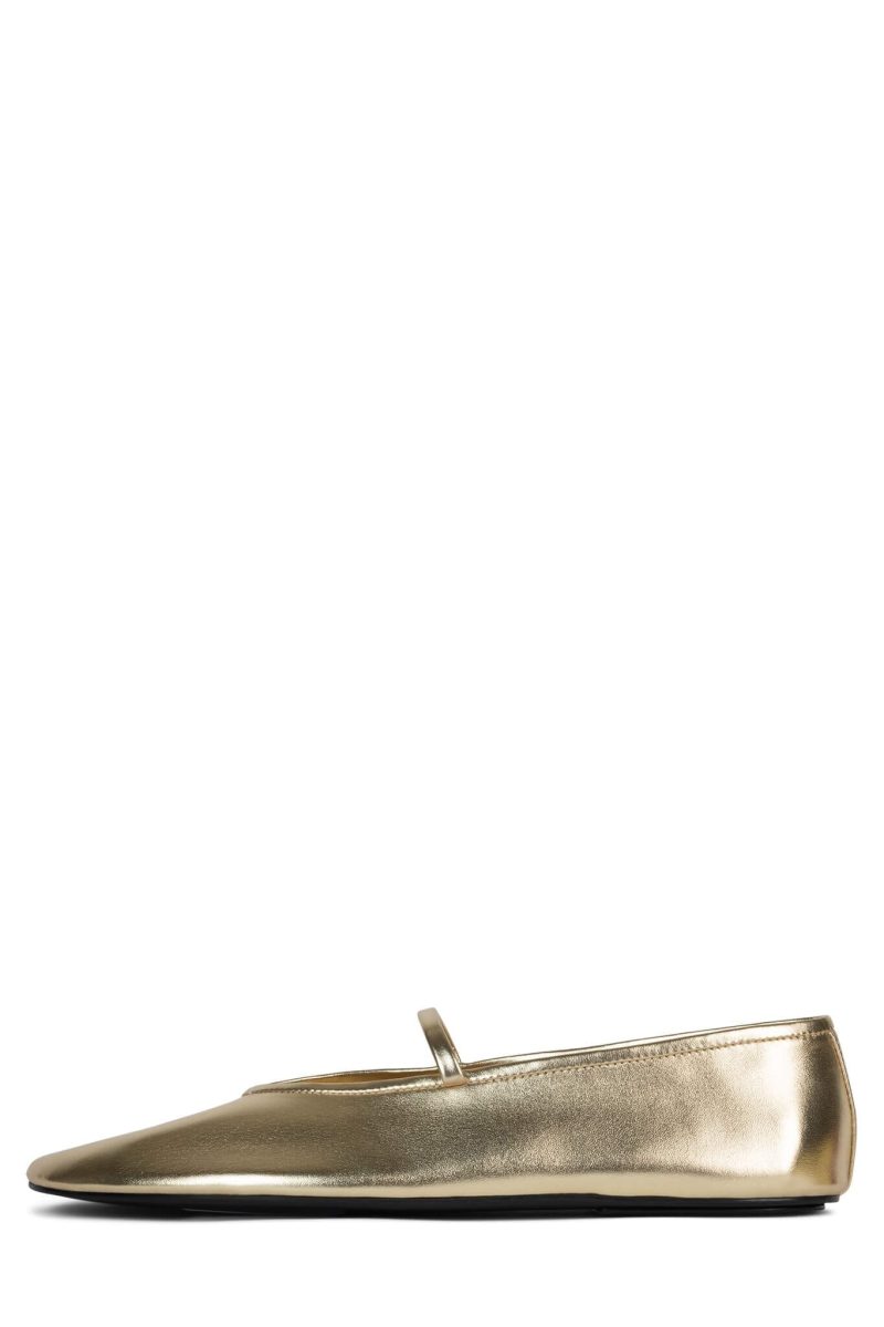 DANCERINA Jeffrey Campbell Ballet Flats Gold