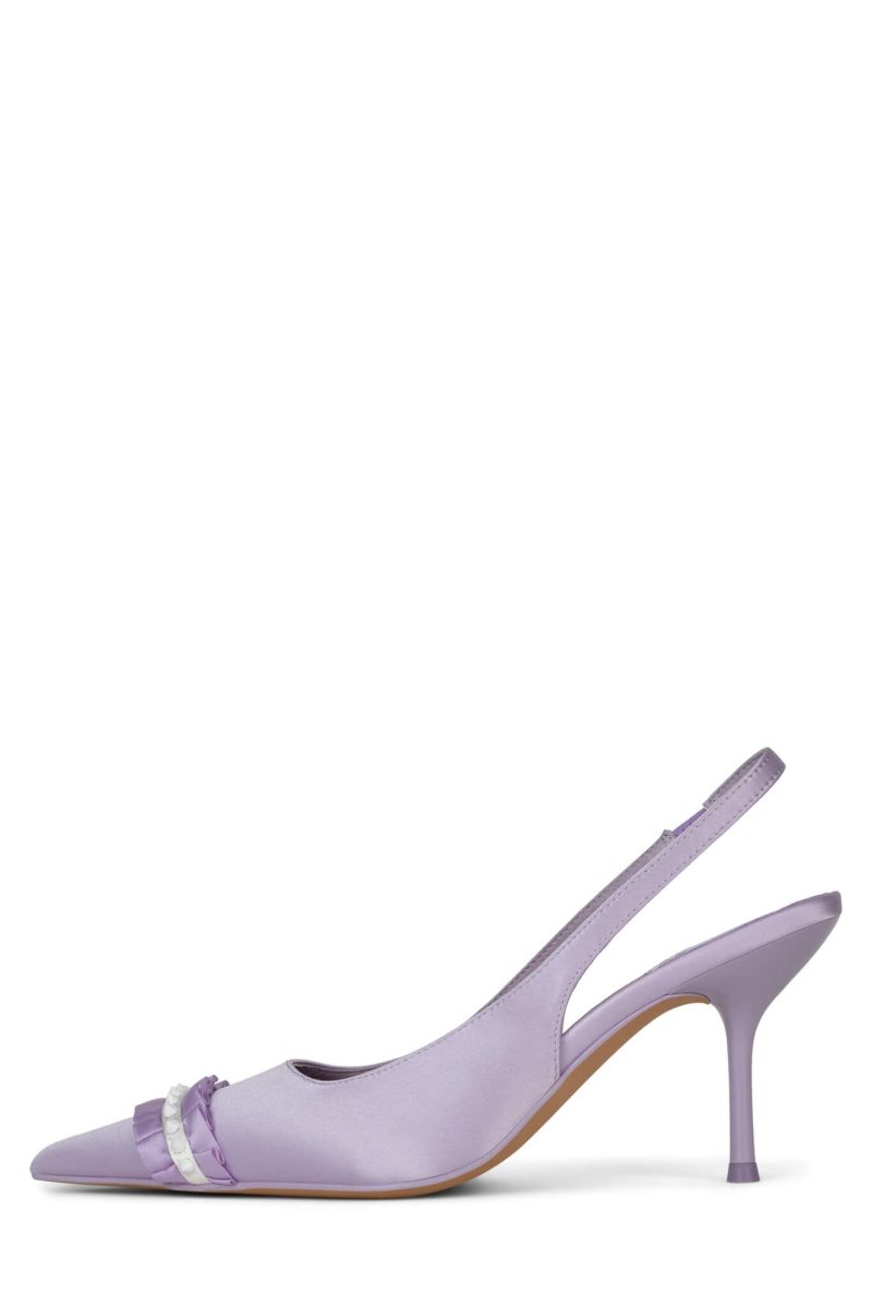 DISTAFF-SP Jeffrey Campbell Slingback Pump Lilac Silk Combo