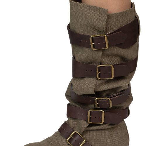 Jeffrey Campbell Fastened Olive Fabric Brown Knee High Boot