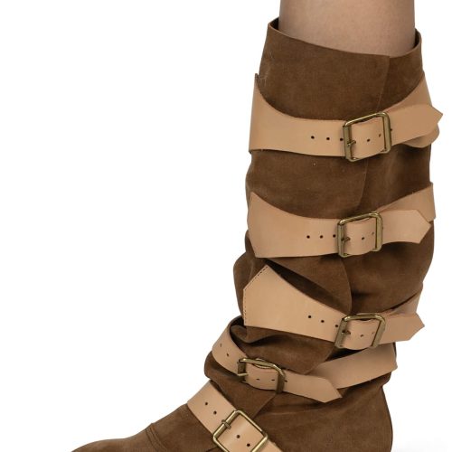 FASTENED Knee-High Boot YYH Tan Suede Beige 6 