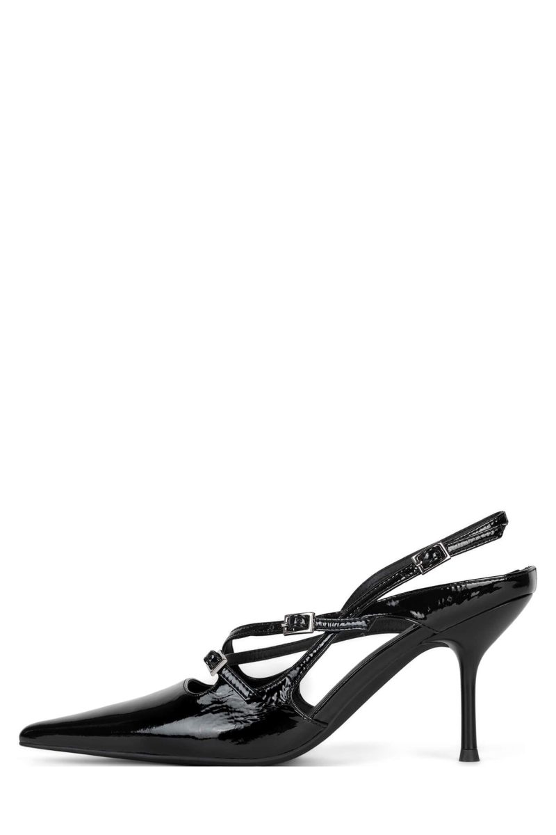 FAX-ME Jeffrey Campbell Slingbacks Black Patent