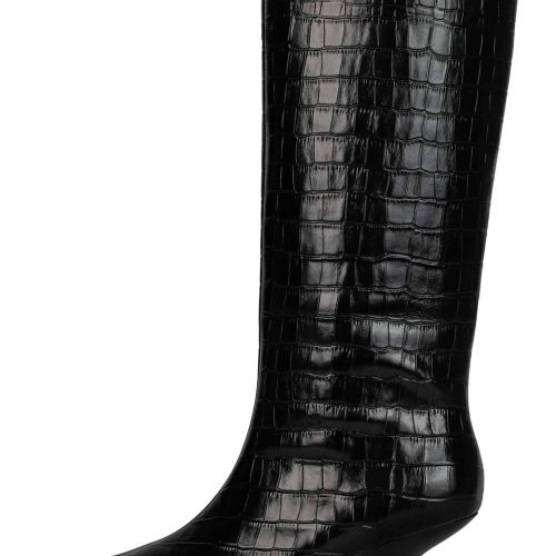 FLINCH Jeffrey Campbell Knee-High Boots Black Croco