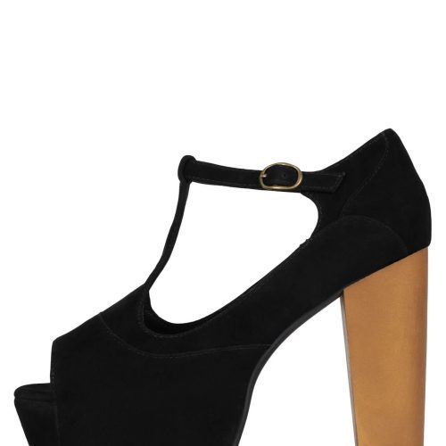 FOXY-WOOD Platform Sandal HS Black Suede 5