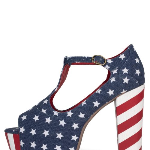 FOXY-WOOD Platform Sandal HS Stars and Stripes 5 