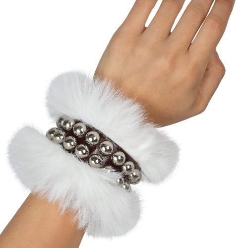 FURWUT-CUF Jeffrey Campbell Studded Bracelet Cream Brown Combo