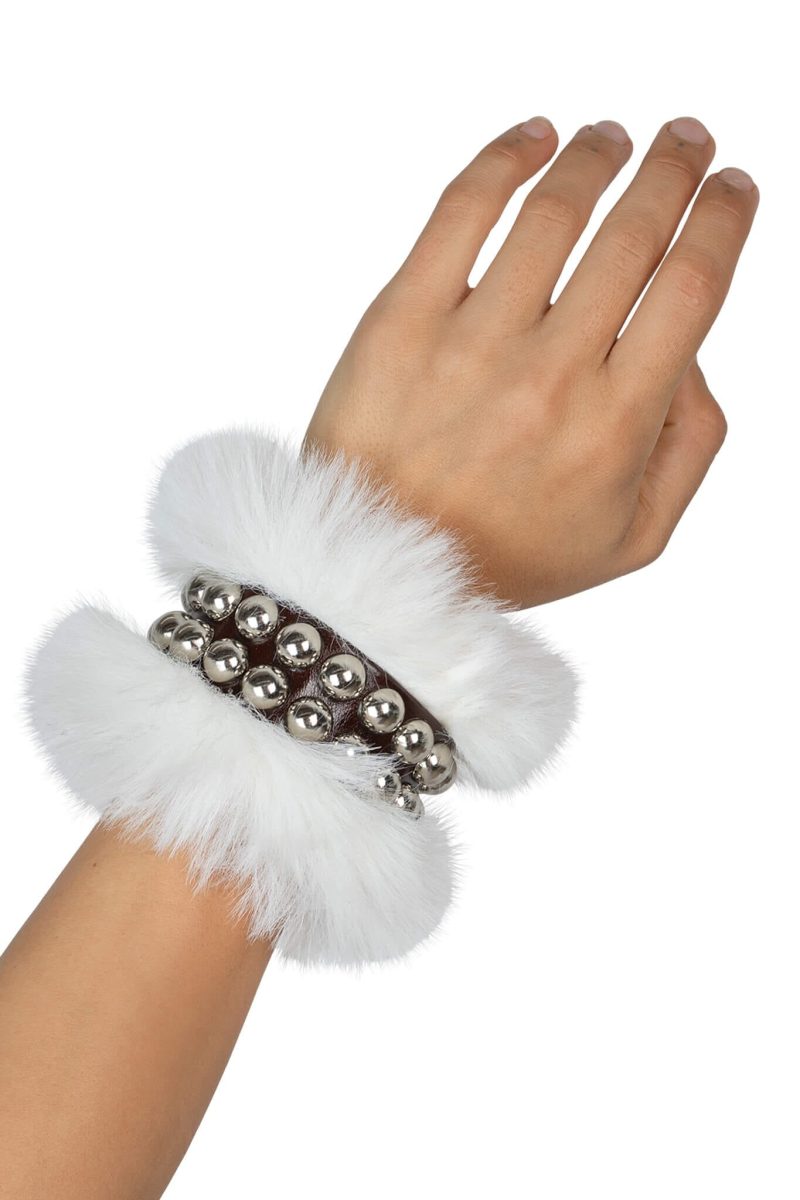 FURWUT-CUF Jeffrey Campbell Studded Bracelet Cream Brown Combo