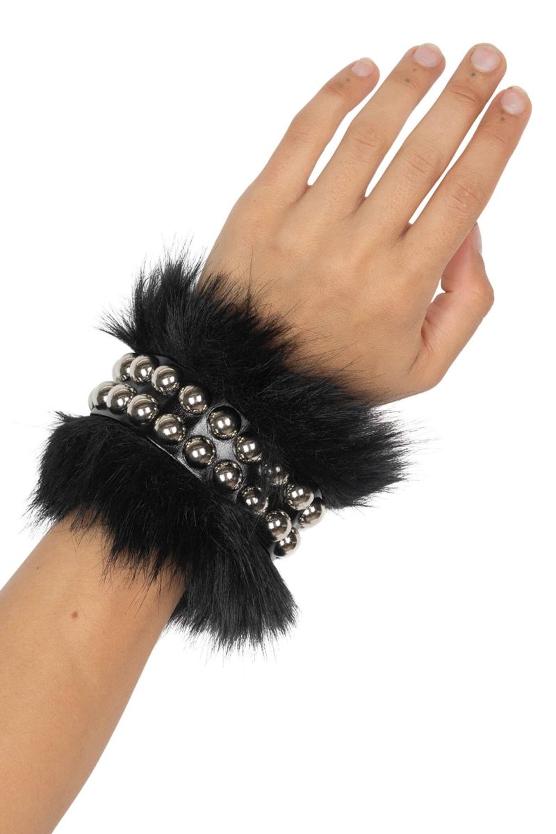 FURWUT-CUF Jeffrey Campbell Studded Bracelet Black Silver