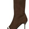 GLAMOUR Jeffrey Campbell Mid-Calf Boots Brown Suede