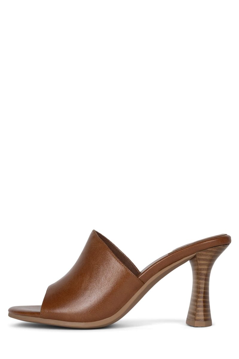 GOSSIPING Jeffrey Campbell Heeled Sandal Tan Tan Stack