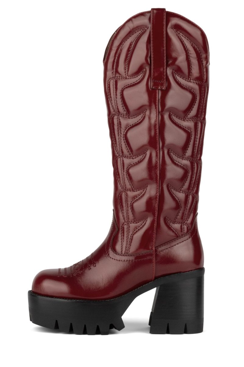 HONKY-TONK Knee-High Boot Jeffrey Campbell Red 6