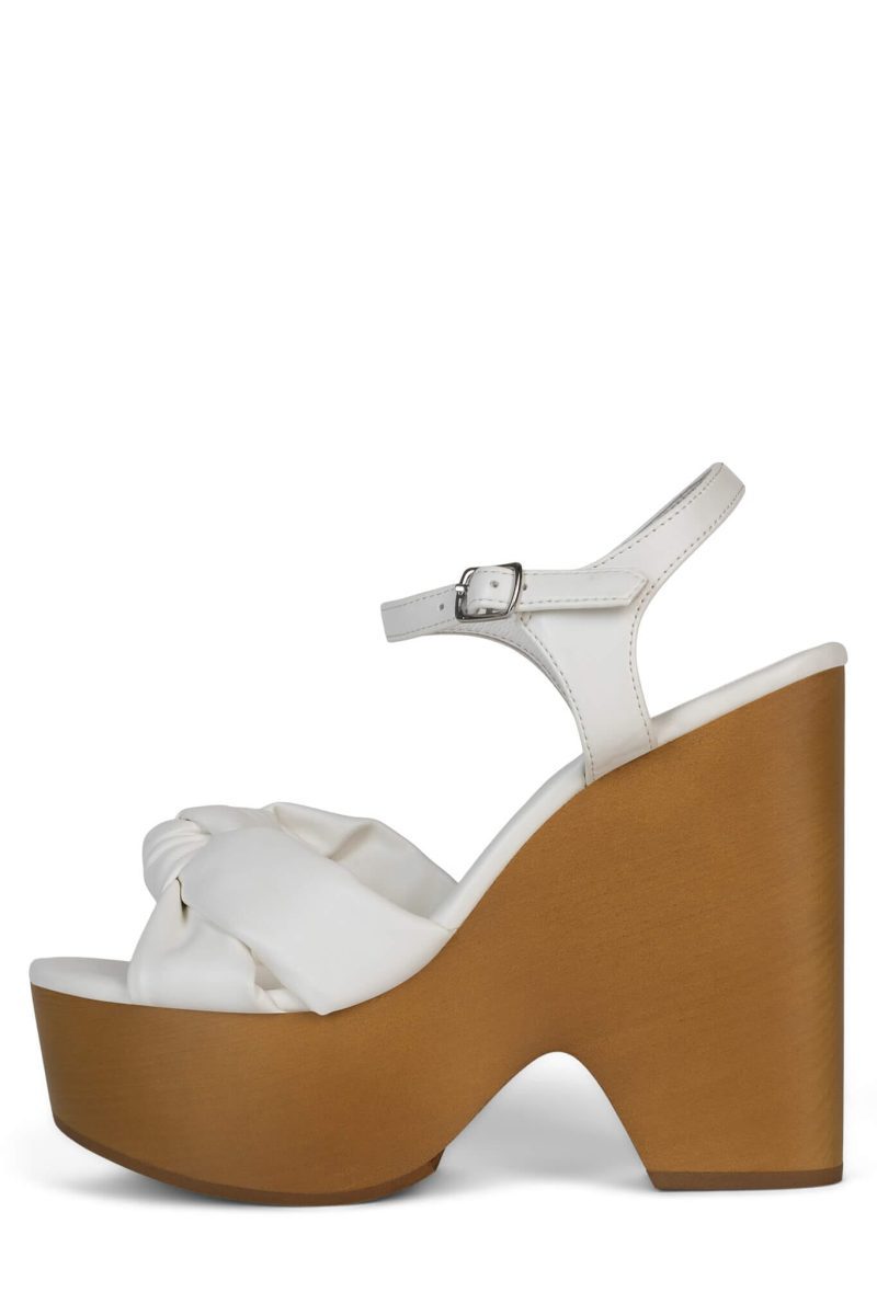 JACY Platform Sandal HN White 6