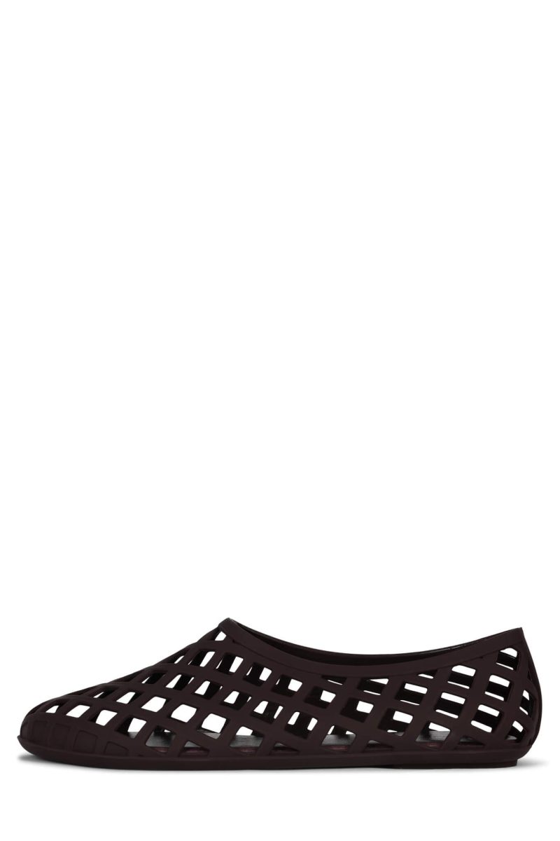 JELLZ Flat Jeffrey Campbell Dark Brown Matte 6