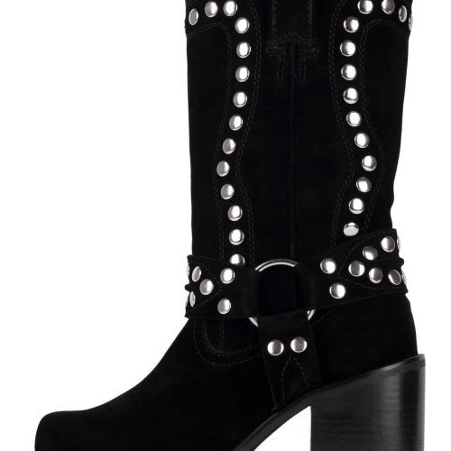 JUVENILE-S Mid-Calf Boot HS Black Suede Silver 5 