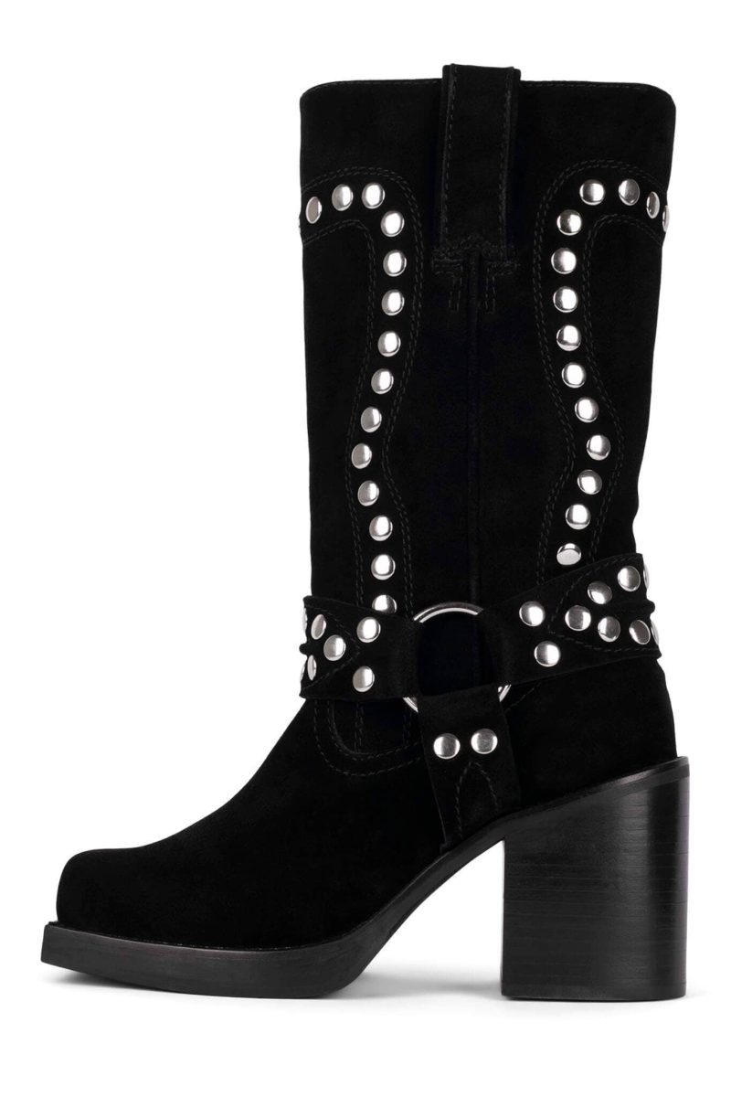 JUVENILE-S Mid-Calf Boot HS Black Suede Silver 5