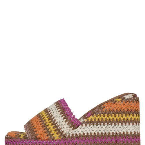 LA-PLAGE Jeffrey Campbell Wedge Sandals Brown Multi