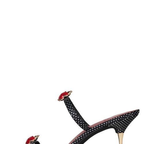 LADY-BUG Jeffrey Campbell Sandal Black White Polka Dot