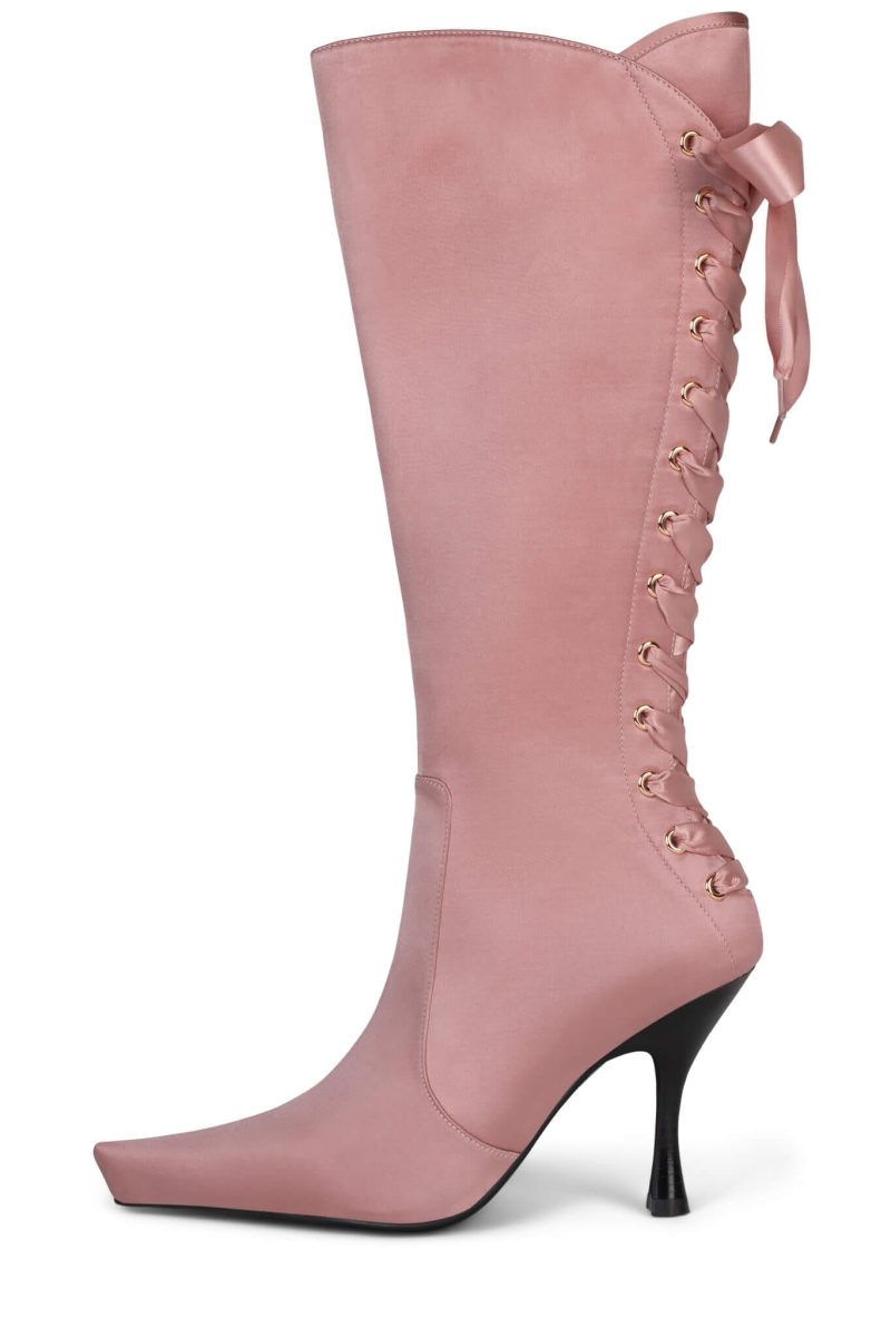 LEGGY Knee-High Boot DV Pink Satin 6