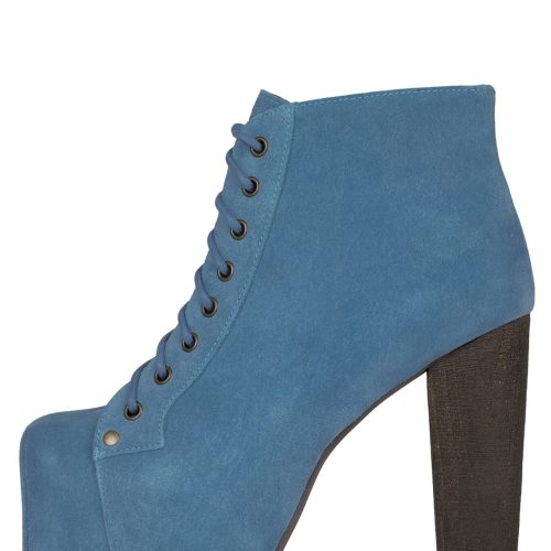 LITA Platform Boot HS Blue Distressed Suede 5 