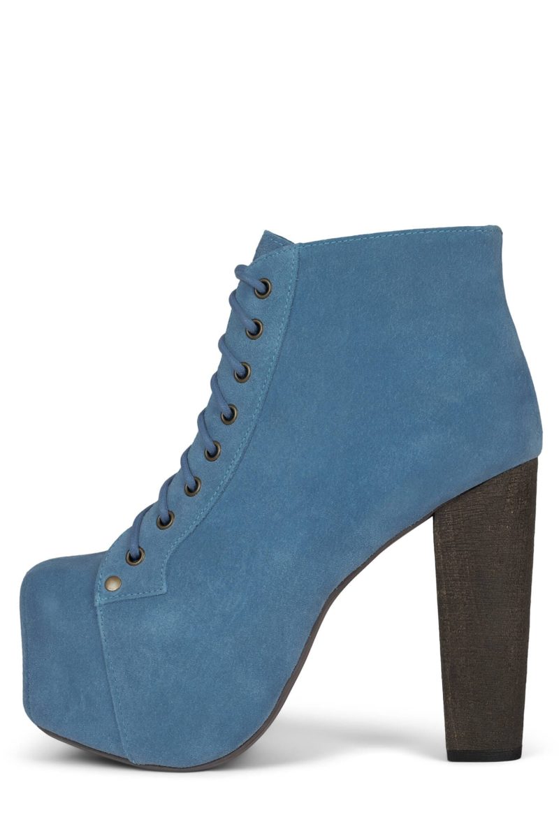 LITA Platform Boot HS Blue Distressed Suede 5