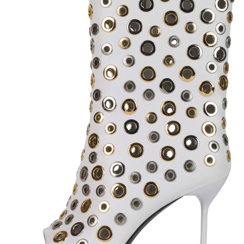 LOOPHOLE Jeffrey Campbell Stiletto Boot White Multi