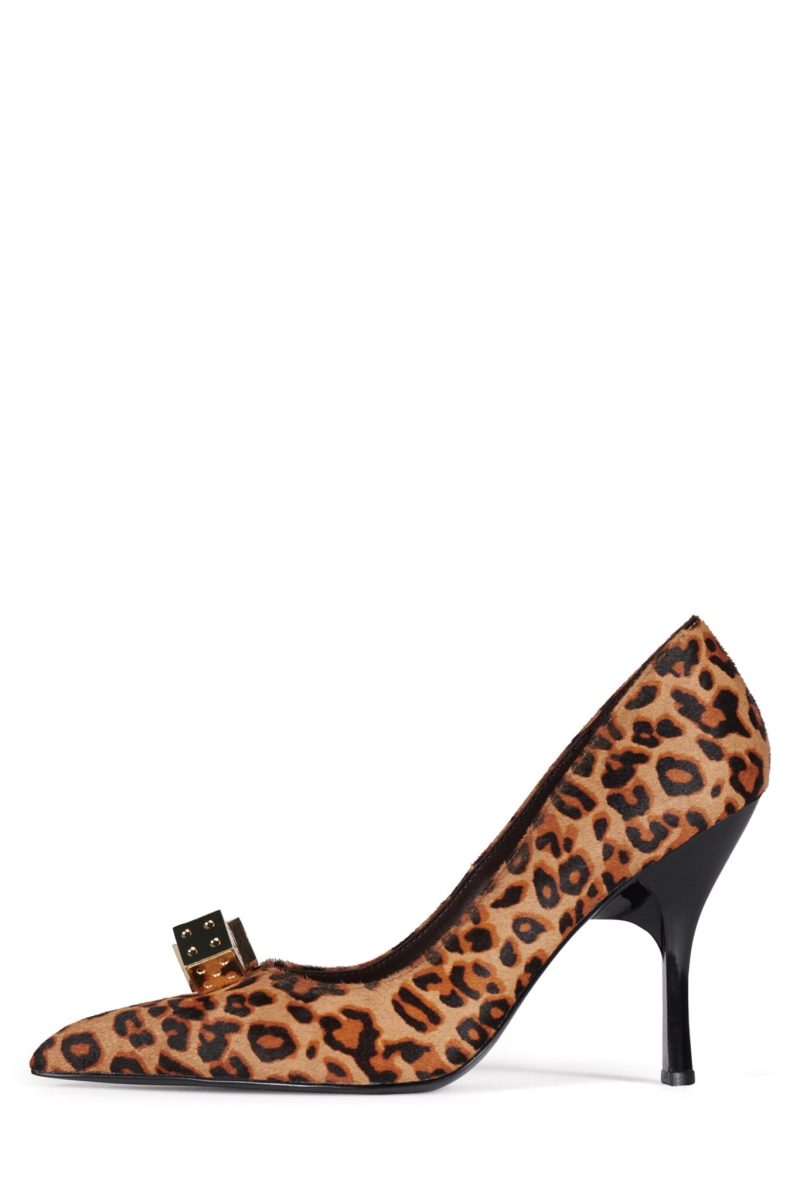 LUCKY-7-F Jeffrey Campbell Pump Brown Black Cheetah Gold