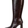 MAXIMAL-3 Platform Knee-High Boot Brown Croco