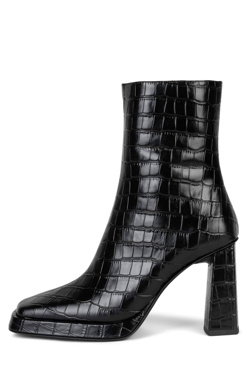 MAXIMAL-L3 Jeffrey Campbell Ankle Boots Black Croco Patent