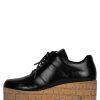 MERRILL Jeffrey Campbell Platform Wedge Oxfords Black Crinkle