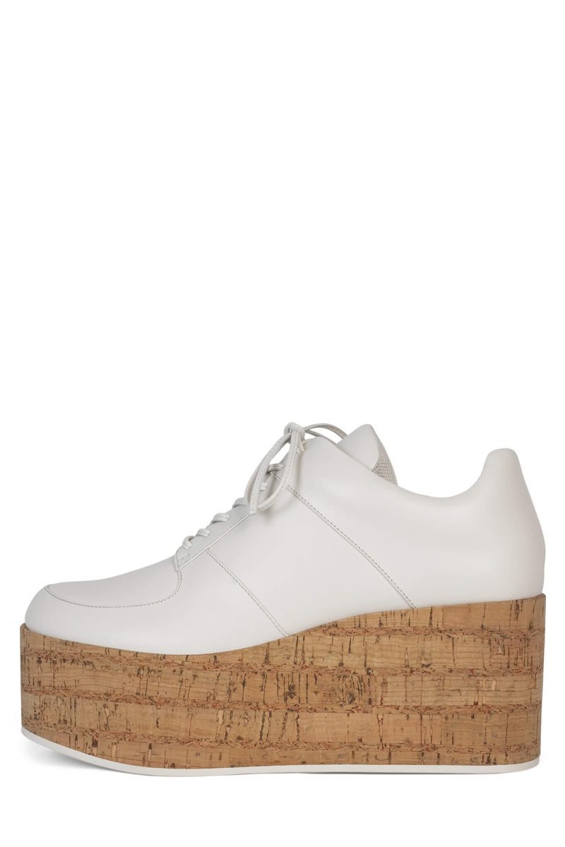 MERRILL Jeffrey Campbell Platform Wedge Oxfords Ivory