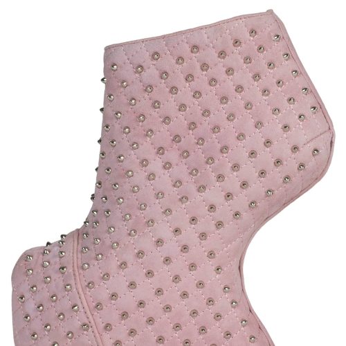 MIDNITE-Q Jeffrey Campbell Wedge Platforms Pink Suede Silver